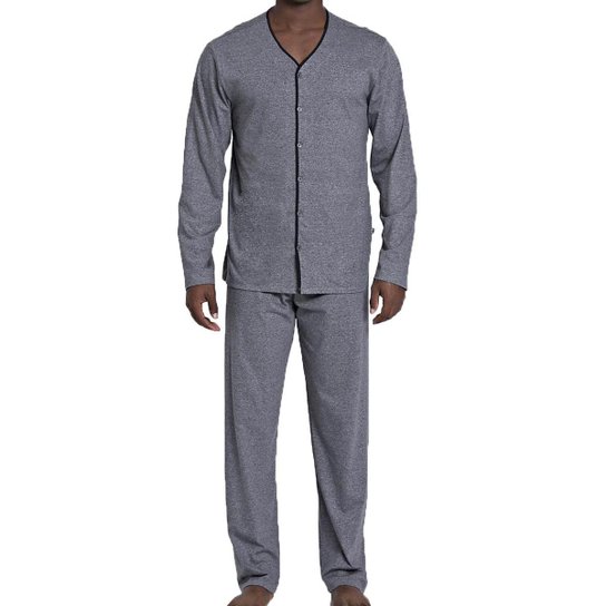 Pijama Recco de Malha Soft Masculina - Azul