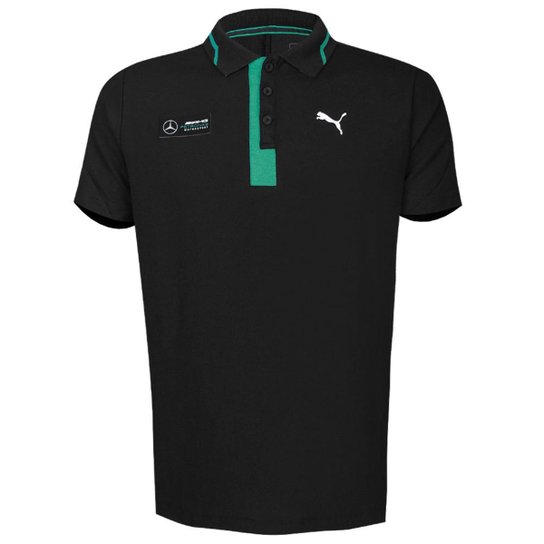 Polo Puma Mapm Masculina - Preto+Verde Claro