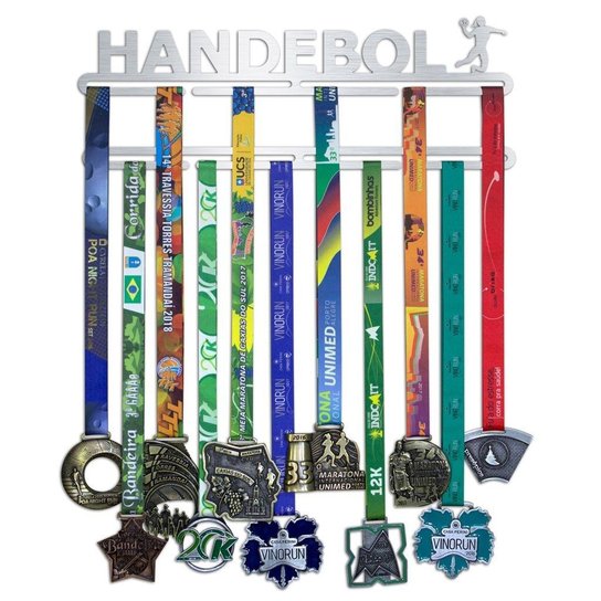Porta Medalhas Handebol Feminino - Prata