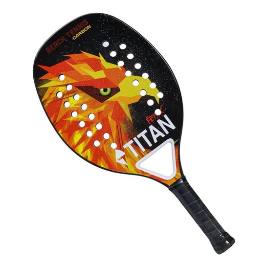Raquete De Beach Tennis Titan Explosion Carbon 25Mm - Preto+Amarelo