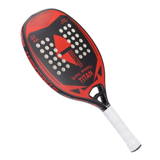 Raquete de Beach Tennis Titan Max Speed 25mm Preta e Amarela - Preto+Vermelho