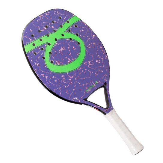 Raquete de Beach Tennis Tom Caruso Bandit 50 cm 2018 - Roxo+Verde