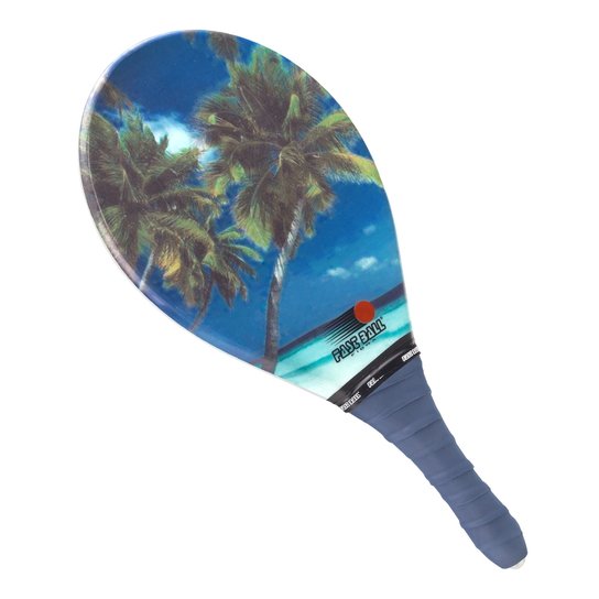 Raquete Fast Ball Frescobol Fibra Estampa Mar Coqueiro - Azul+Verde