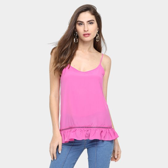 Regata Carina Duek Babados Ponto Palito - Pink