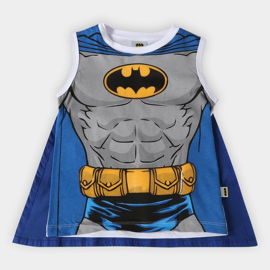 Regata Infantil Fakini Batman Capa Masculina - Branco