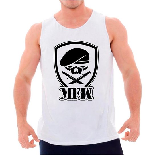 Regata Knife Skull Masculina - Branco