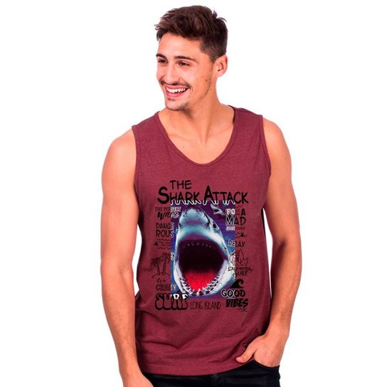 Regata Long Island Shark Masculina - Bordô