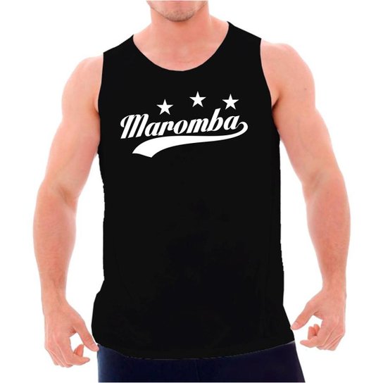 Regata Maromba Estrelas Masculina - Preto