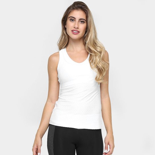 Regata Memo Justa Nadador Textura Feminina - Branco