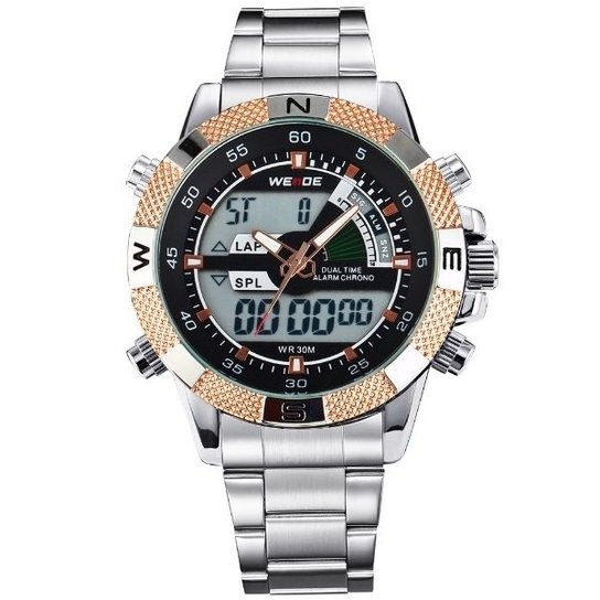Relógio Weide Anadigi WH-1104 - Dourado+Marrom