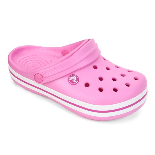 Sandália Crocs Infantil Crocband Clog - Rosa+Branco
