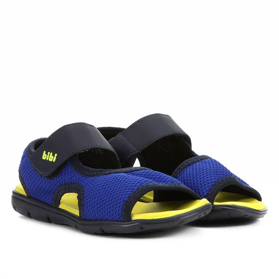 Sandália Infantil Bibi Papetebasic Sandals Mini Velcro Masculina - Amarelo