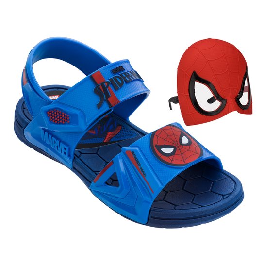 Sandália Infantil Grendene Kids Marvel Hero Glasses Masculina - Azul