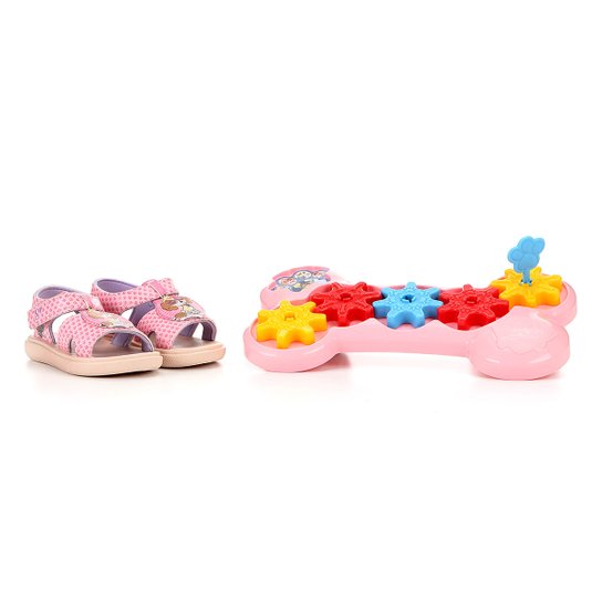 Sandália Infantil Grendene Kids Patrulha Canina Engrenagens Baby - Rosa+Violeta