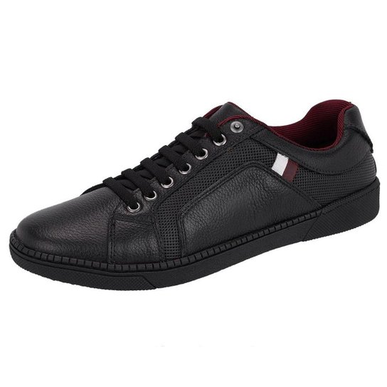 Sapatênis 3LS3 Couro Masculino - Preto