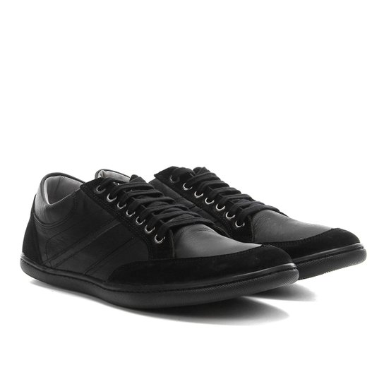 Sapatênis Couro Cavalera Fabio Masculino - Preto