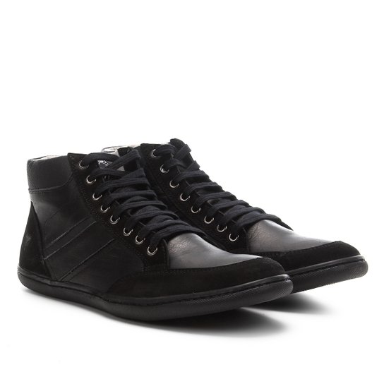Sapatênis Couro Cavalera Fabricio Masculino - Preto