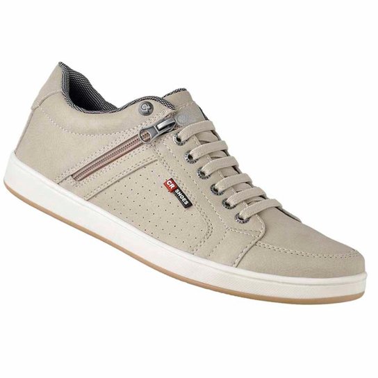 Sapatênis D&R Shoes em Couro Masculino - Bege