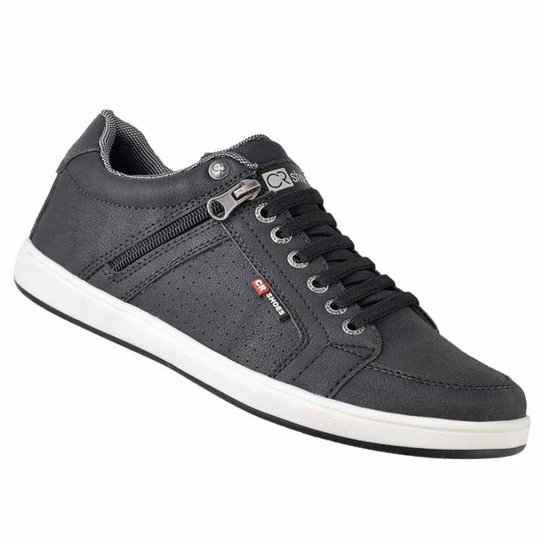 Sapatênis D&R Shoes em Couro Masculino - Preto