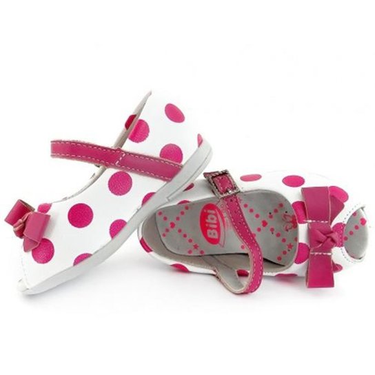 Sapatilha Infantil Bolinhas Bibi Feminina - Branco