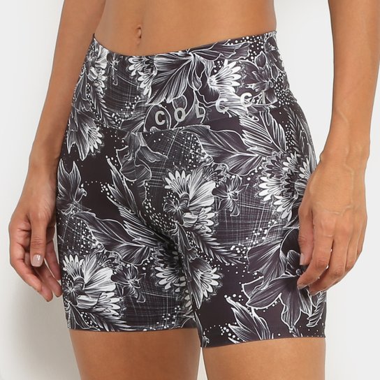 Short Colcci Fitness Estampada Feminina - Preto+Branco