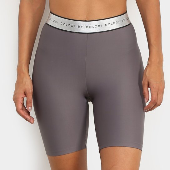 Short Colcci Fitness Lettering Feminina - Cinza