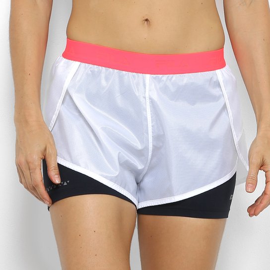 Short Fila Born To Run Feminino - Branco+Preto