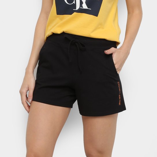 Short Pijama Calvin Klein Cotton Feminino - Preto