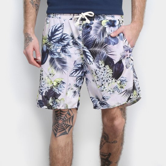 Shorts Gajang Floral Masculino - Roxo