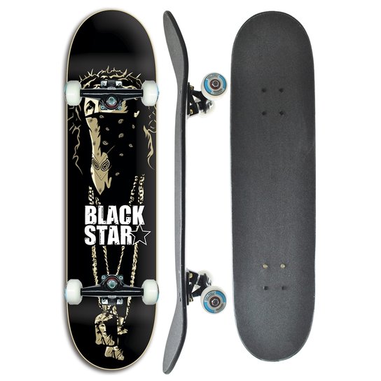 Skate completo Profissional Black Star Espinho 8.0 - Preto