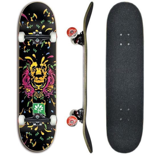 Skate Profissional Montado Completo - PGS Leão colors - Preto