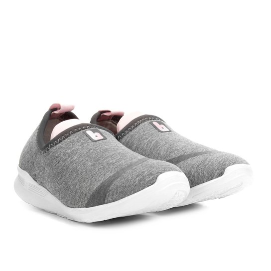 Slip On Infantil Bibi Tecido Feminino - Grafite+Pink