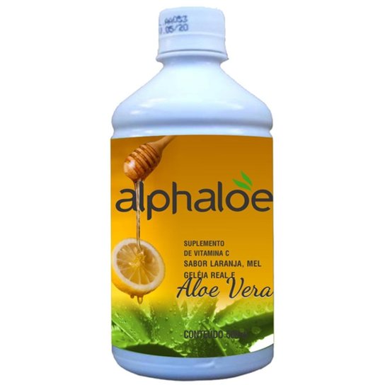 Suco De Aloe Vera Babosa com Laranja, mel e Geleia Real 500Ml - Incolor