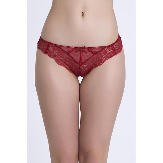Tanga Recco de Tule Renda - Vermelho