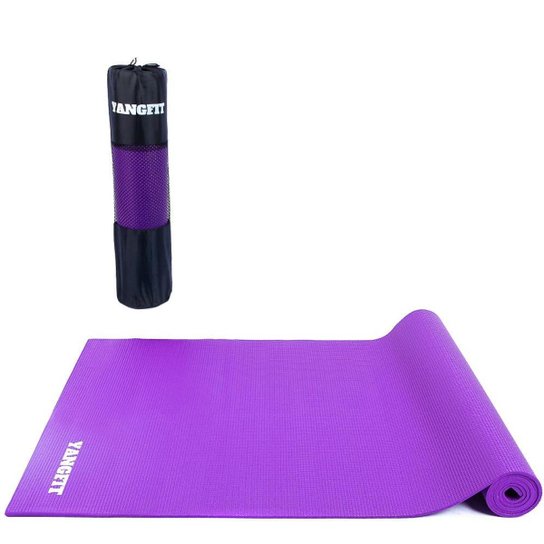 Tapete Yoga Mat Pilates Ginástica 173x61x0,5cm Com Bolsa - Roxo
