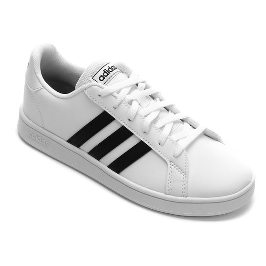 Tênis Adidas Grand Court K Infantil - Branco+Preto