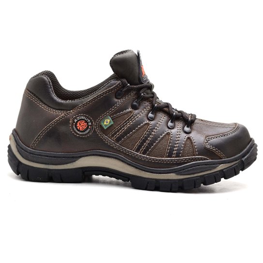 Tenis Azimute Brasil 943 Adventure Em Couro - Marrom Escuro