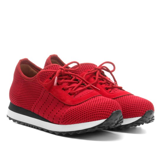 Tênis Bebece Jogging Malha Feminino - Vermelho
