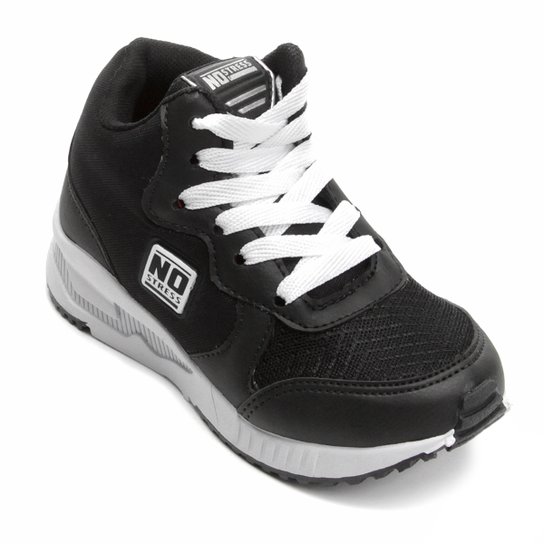Tênis Cano Alto No Stress Infantil Street Feminino - Preto+Branco
