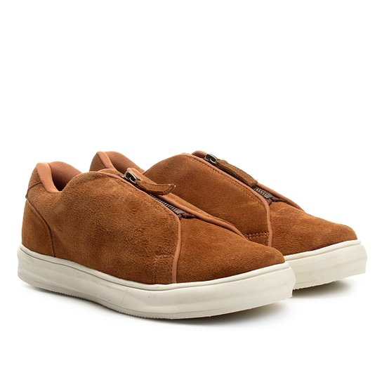 Tênis Drezzup Zíper Masculino - Caramelo