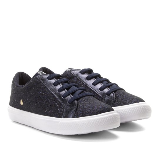 Tênis Infantil Bibi Glitter Feminina - Azul+Prata