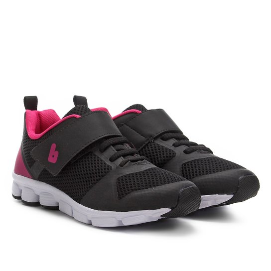 Tênis Infantil Bibi Icon Velcro Feminino - Preto+Pink