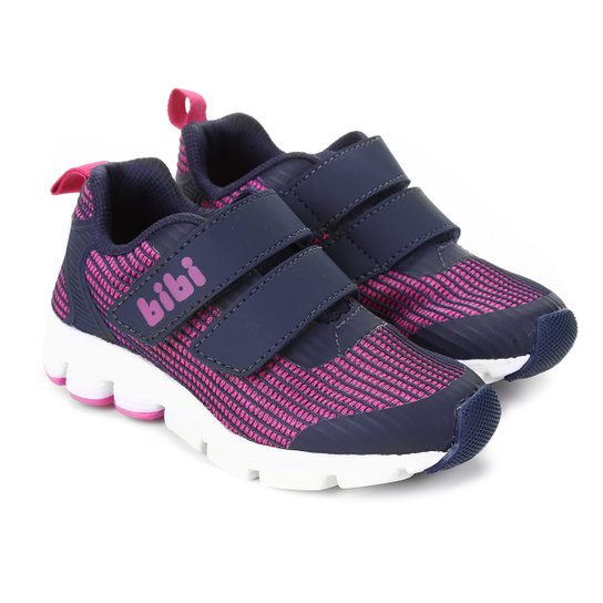Tênis Infantil Bibi Velcro Feminino - Marinho+Pink
