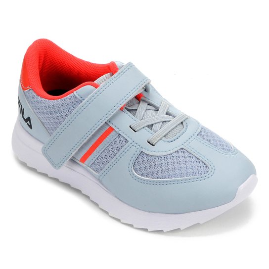 Tênis Infantil Fila Velcro F-Retro Sport 2.0 - Azul+Laranja