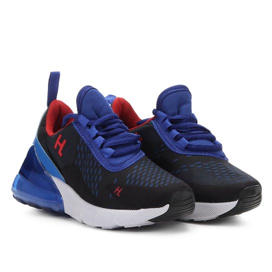 Tênis Infantil Happy Luck Bolha de Ar Masculino - Preto+Azul