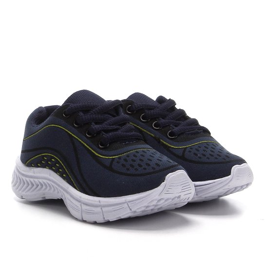 Tênis Infantil Kurz Têxtil Masculino - Azul+amarelo