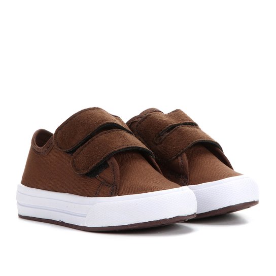 Tênis Infantil Kurz Velcro Basico - Café