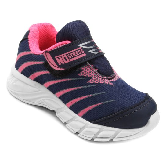 Tênis Infantil No Stress Jogging 074 - Azul+Rosa