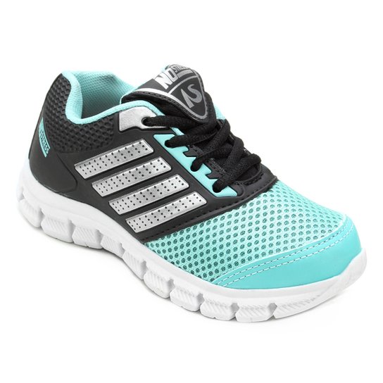 Tênis Infantil No Stress Jogging 621 - Preto+Azul
