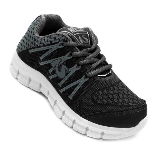 Tênis Infantil No Stress Jogging 751 - Preto+Cinza